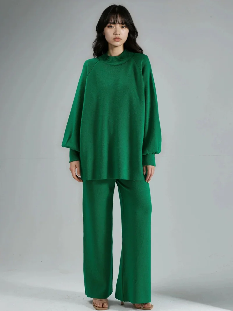 MY FASHION Loose Fit Sweater & Pants Knit Co-ord Set